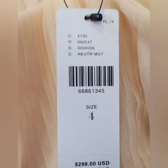 NWT Nikita Mhaisalkar Beige Beaded Embroidered Dress Size 4 ANTHROPOLOGIE - Picture 11 of 11